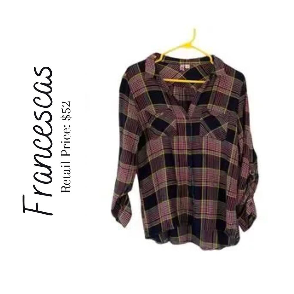 Francesca’s Spring In Tow Flannel Button Down